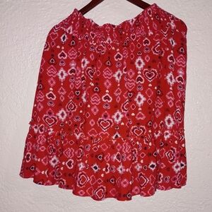 Torrid Red Heart High Waisted Mini Skirt